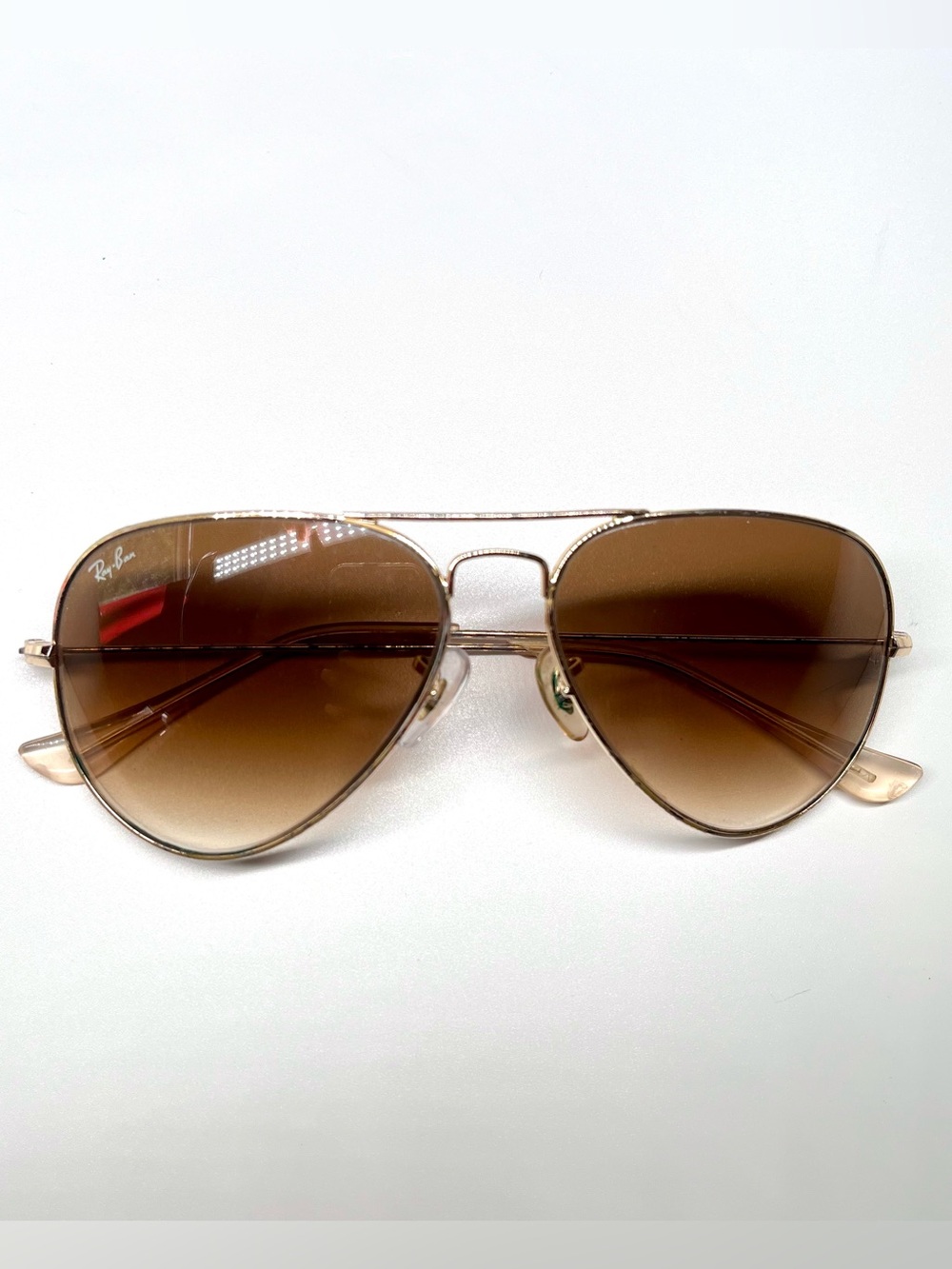 Ray-Ban Gold Frame Sunglasses with Brown Gradient Lenses